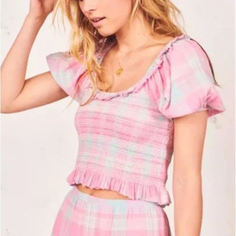 Loveshackfancy Molly Smocked Top Size Small